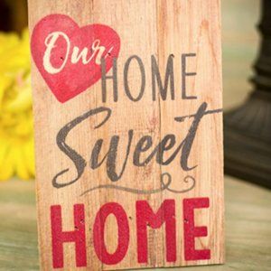 NWOT P. Graham Dunn Home Sweet Home - 7 x 5 Small Wood Plank Design Plaque Sign